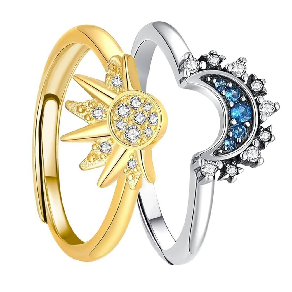 Sun And Moon Ring Set Stackable Rings For Women, … - image 1
